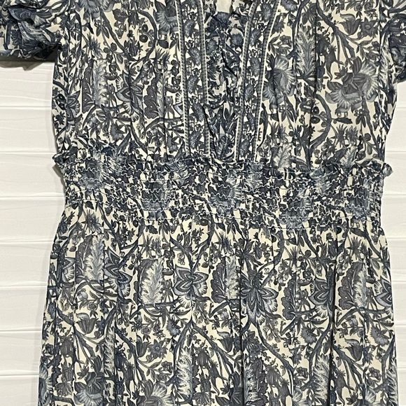 Max Studio London Antique Blue Floral Dress. Size L - Picture 9 of 9